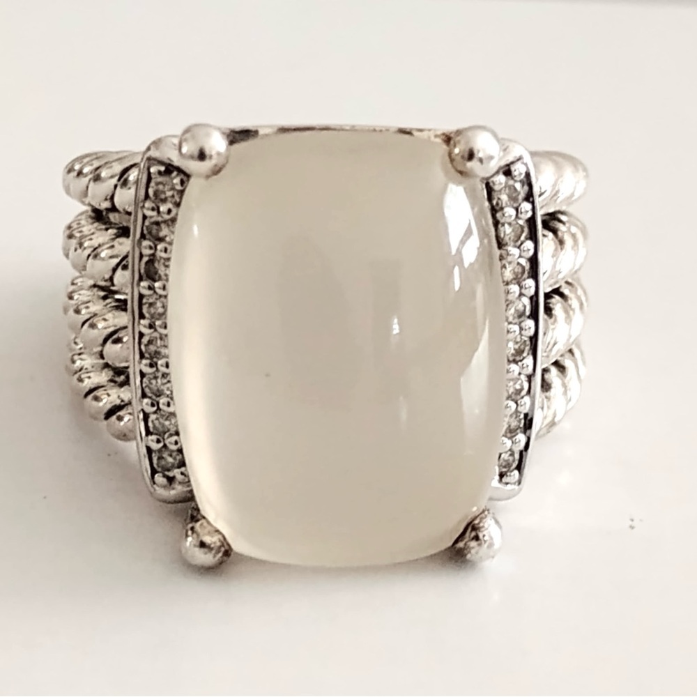 David Yurman Wheaton 16x12 Moonquartz Diamond Ring